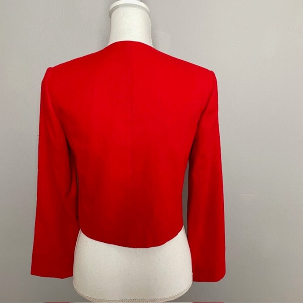 Pendleton Red Virgin Wool Cropped Jacket Blazer U… - image 2